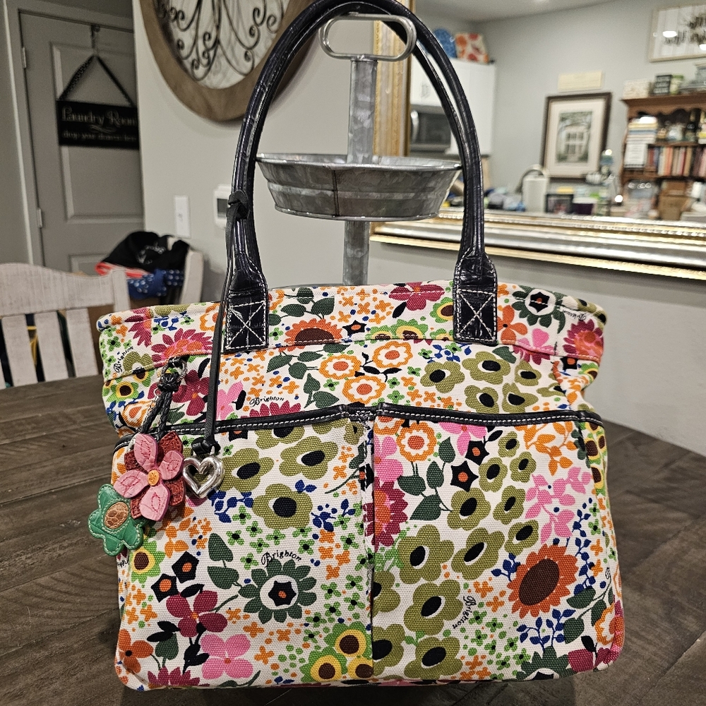 Brighton Petunia Floral Canvas Tote Bag